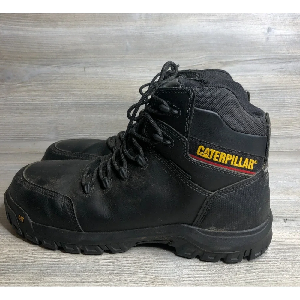 Caterpillar Resorption Composite Toe Work Boots Black Men's 12 Wide P90976